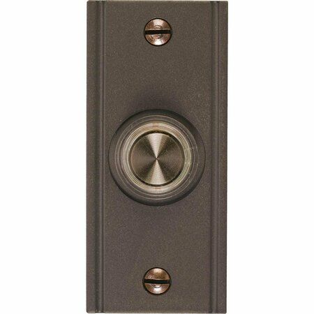 HEATH-ZENITH Wired Oil Rubbed Bronze Metal Body LED Lighted Doorbell Push-Button SL-716-00